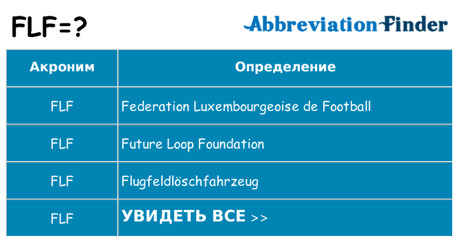 Что означает аббревиатура flf