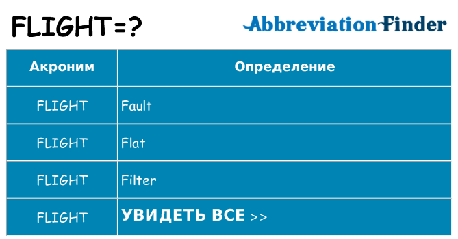 Что означает аббревиатура flight