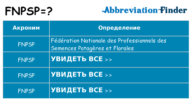 Что означает аббревиатура fnpsp