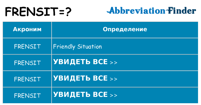 Что означает аббревиатура frensit