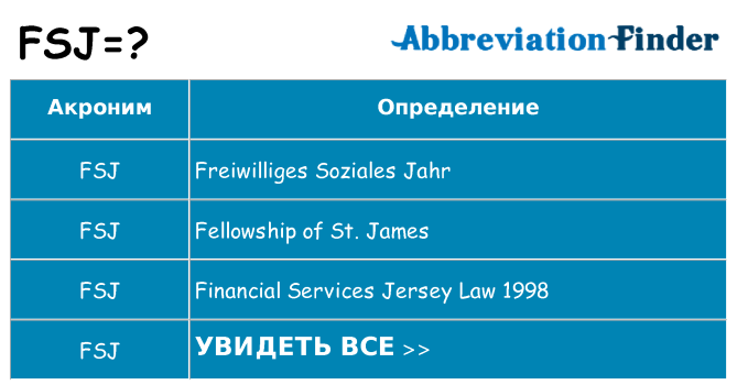 Что означает аббревиатура fsj
