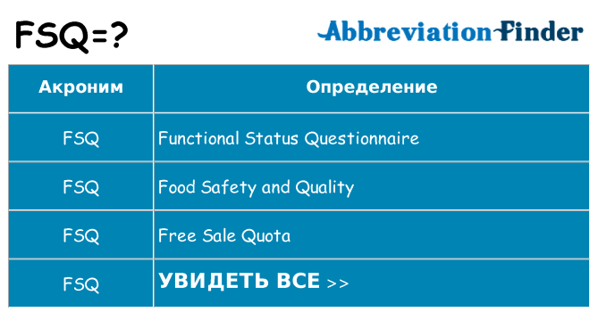 Что означает аббревиатура fsq