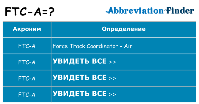 Что означает аббревиатура ftc-a