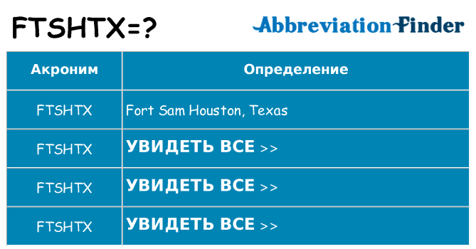 Что означает аббревиатура ftshtx
