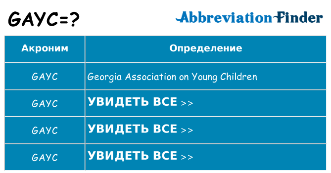 Что означает аббревиатура gayc