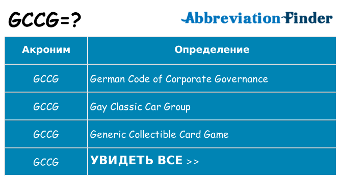 Что означает аббревиатура gccg