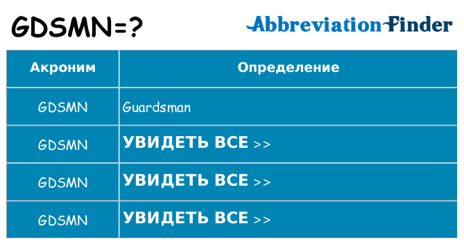 Что означает аббревиатура gdsmn