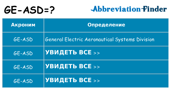 Что означает аббревиатура ge-asd