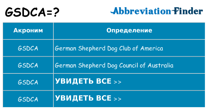 Что означает аббревиатура gsdca