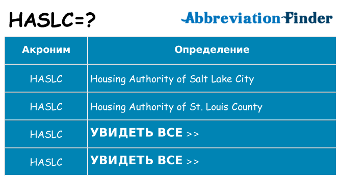 Что означает аббревиатура haslc