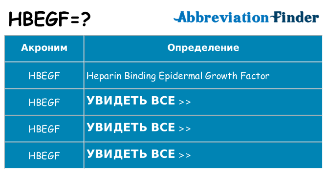 Что означает аббревиатура hbegf