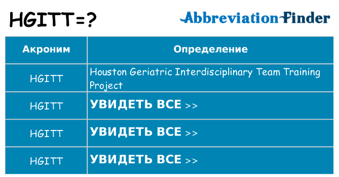 Что означает аббревиатура hgitt