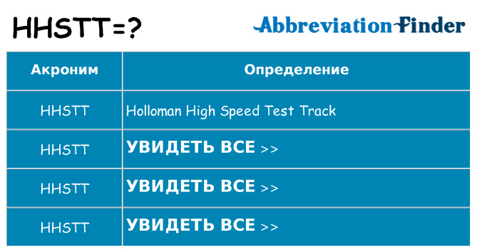 Что означает аббревиатура hhstt