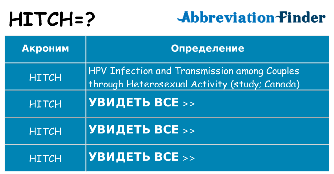 Что означает аббревиатура hitch