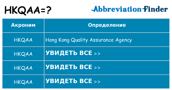 Что означает аббревиатура hkqaa