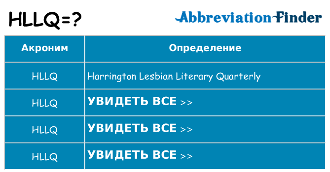 Что означает аббревиатура hllq