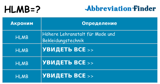 Что означает аббревиатура hlmb