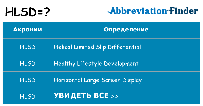 Что означает аббревиатура hlsd