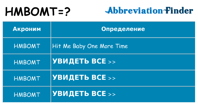 Что означает аббревиатура hmbomt