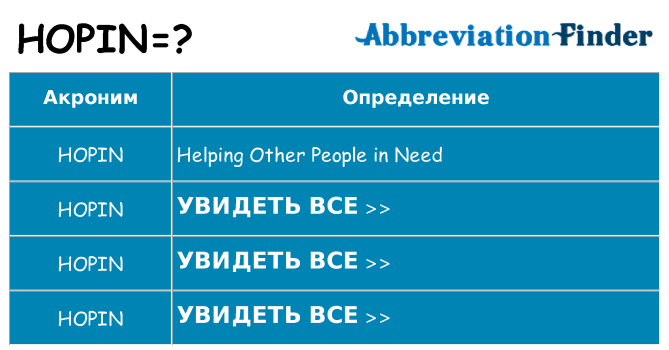 Что означает аббревиатура hopin