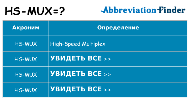 Что означает аббревиатура hs-mux