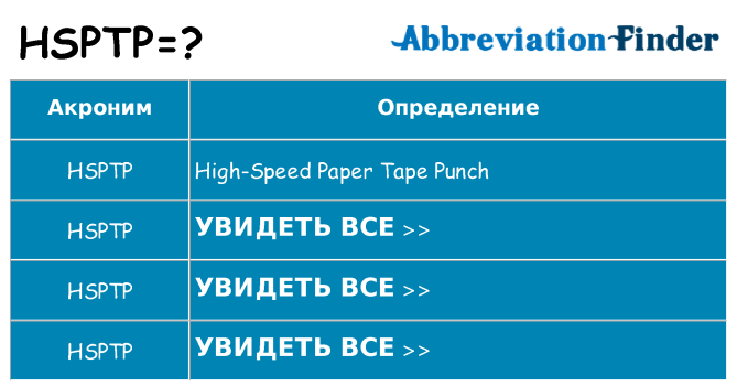 Что означает аббревиатура hsptp