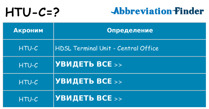 Что означает аббревиатура htu-c