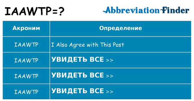 Что означает аббревиатура iaawtp