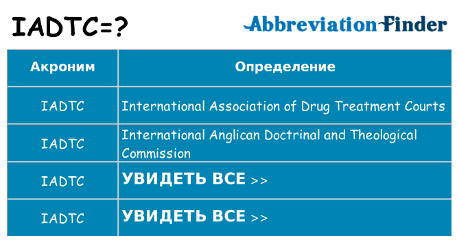 Что означает аббревиатура iadtc