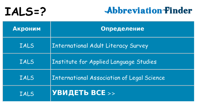 Что означает аббревиатура ials