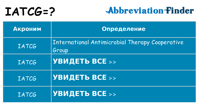 Что означает аббревиатура iatcg