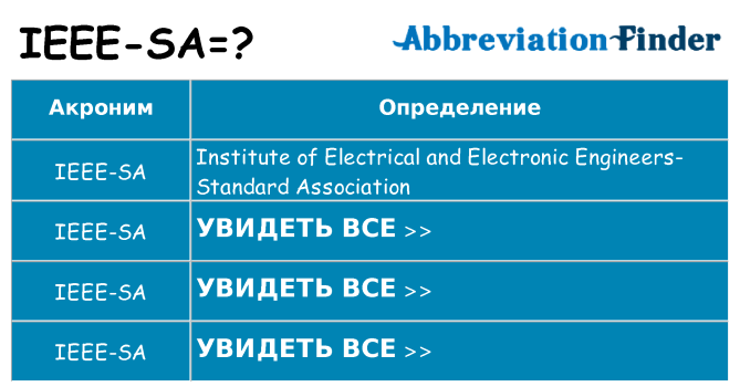 Что означает аббревиатура ieee-sa