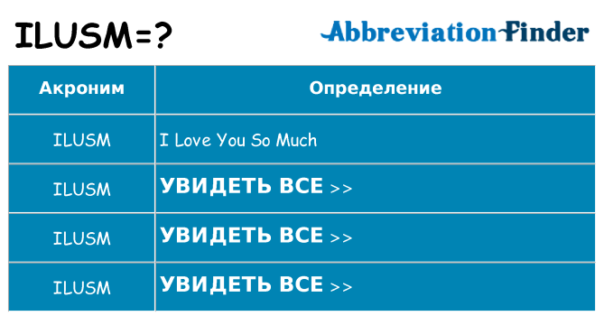 Что означает аббревиатура ilusm