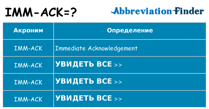 Что означает аббревиатура imm-ack