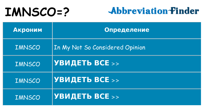 Что означает аббревиатура imnsco