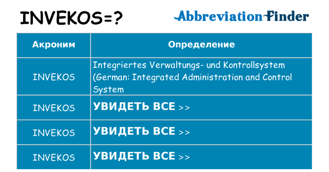 Что означает аббревиатура invekos