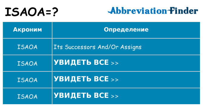 Что означает аббревиатура isaoa