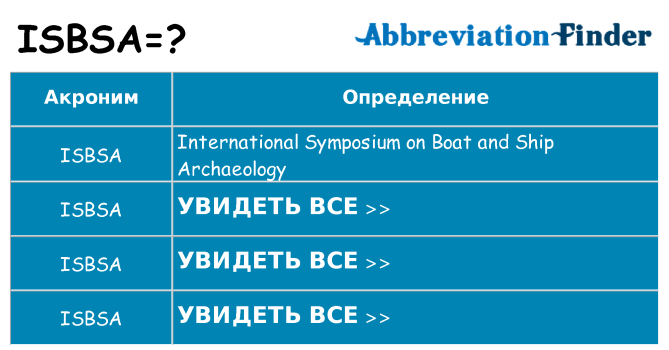 Что означает аббревиатура isbsa