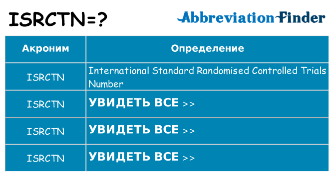 Что означает аббревиатура isrctn