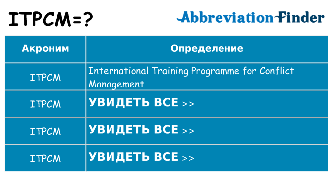 Что означает аббревиатура itpcm