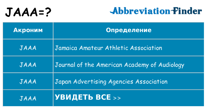 Что означает аббревиатура jaaa