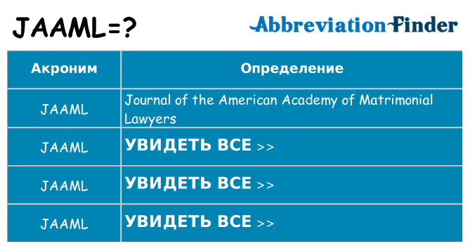 Что означает аббревиатура jaaml