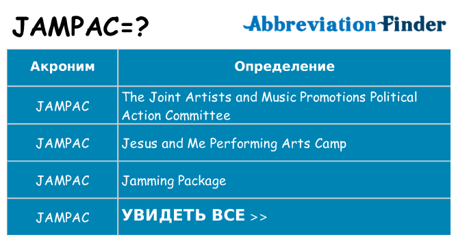 Что означает аббревиатура jampac