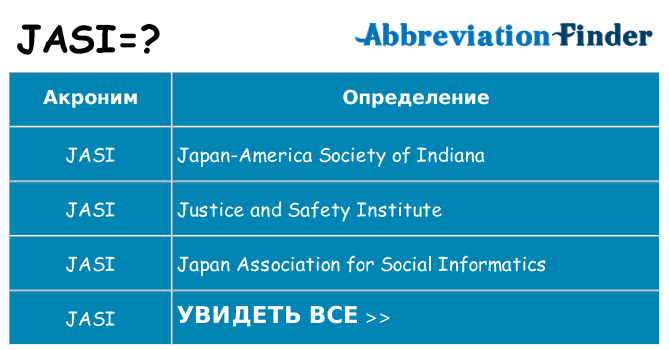 Что означает аббревиатура jasi