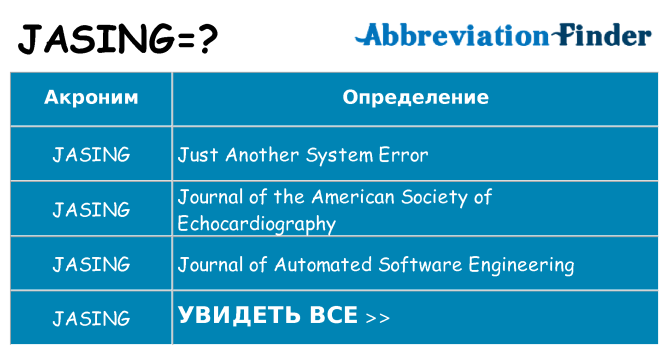 Что означает аббревиатура jasing