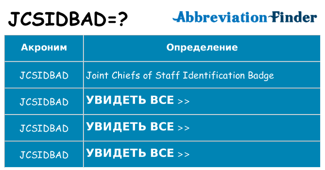 Что означает аббревиатура jcsidbad