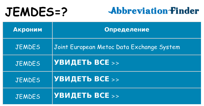 Что означает аббревиатура jemdes