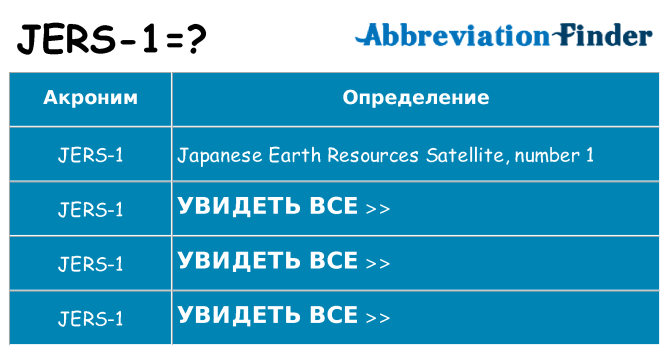 Что означает аббревиатура jers-1