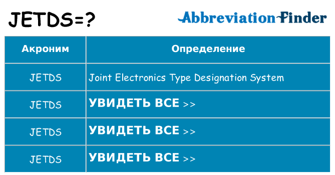 Что означает аббревиатура jetds