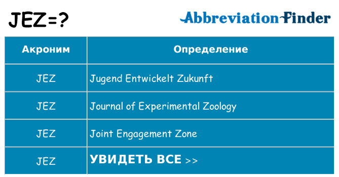 Что означает аббревиатура jez